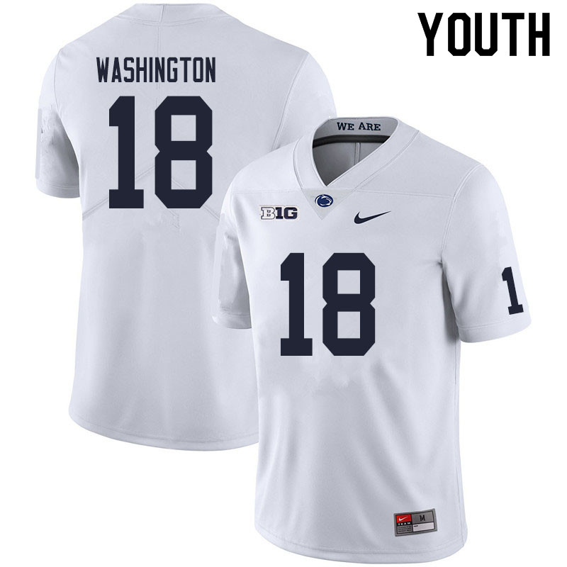NCAA Nike Youth Penn State Nittany Lions Parker Washington #18 College Football Authentic White Stitched Jersey DPK3198SA